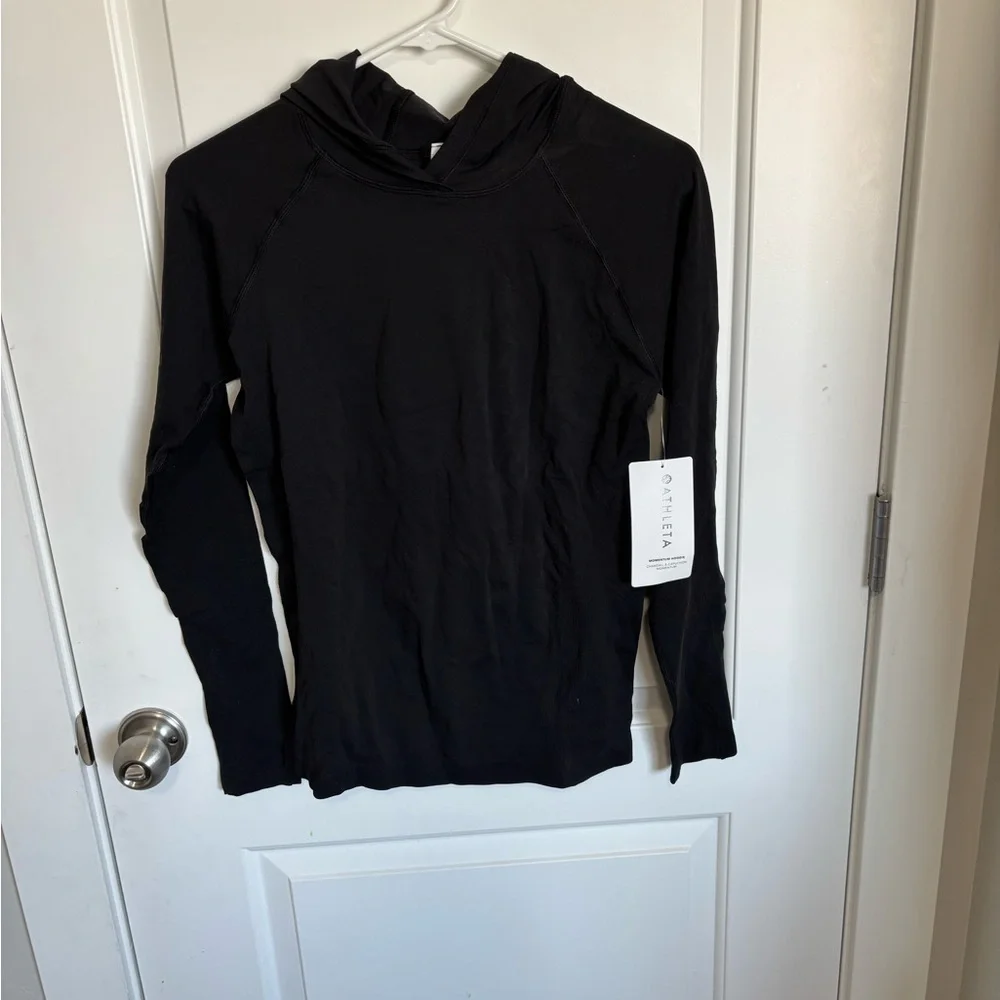 Athleta Black Fitted Long Sleeve Hoodie - Picture 2 of 6